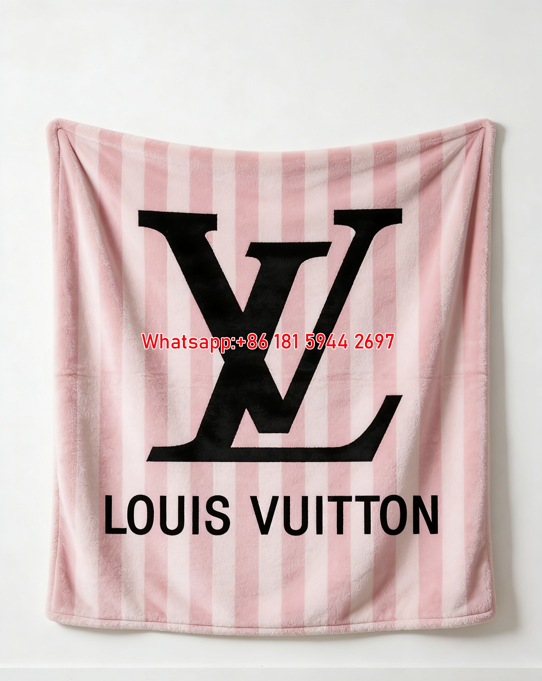 Pink Stripe LV Blanket Louis Vuitton Pink Throw 201